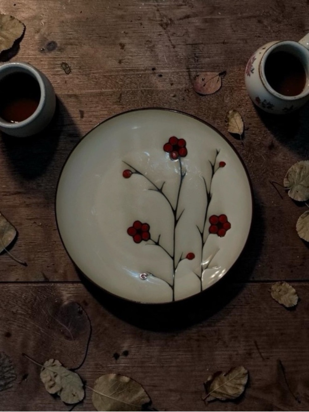 JESSICA MCCLINTOCK PFALTZGRAFF STUDIO Aster Red Flower Lunch Salad Plate 8-1/4”